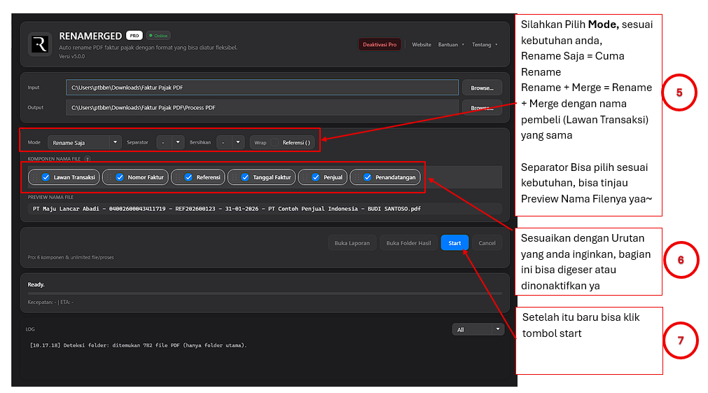 Pilih Mode Proses & Komponen Proses